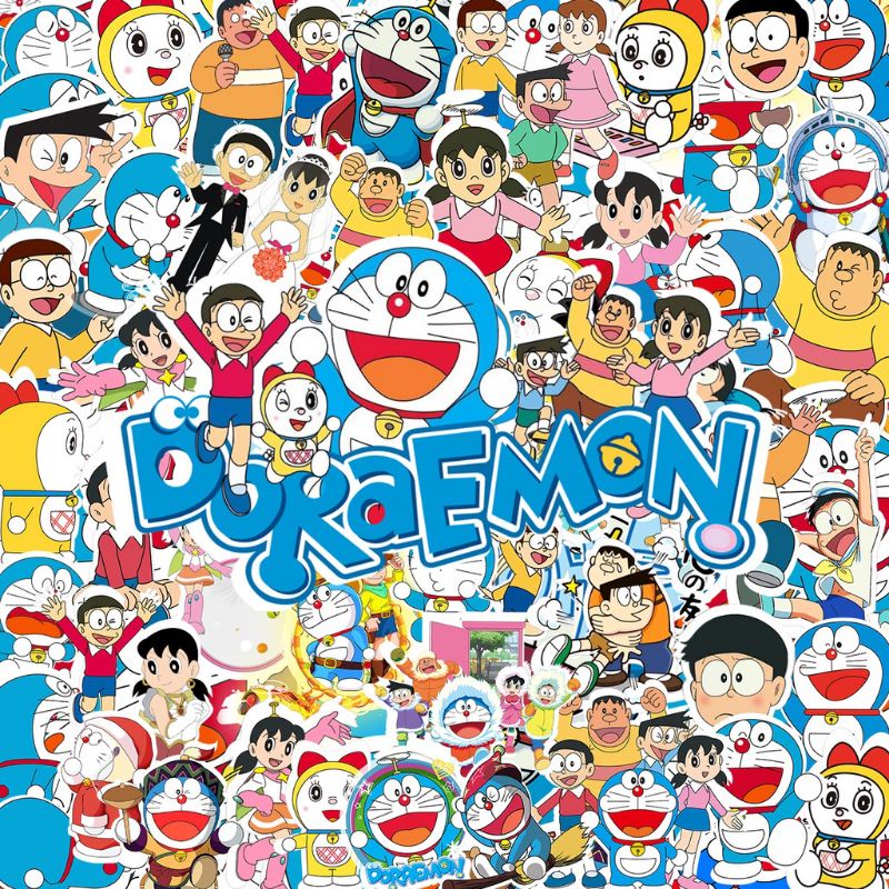 

Stiker kartun Doraemon Sticker WaterProof Premium isi 13 pcs