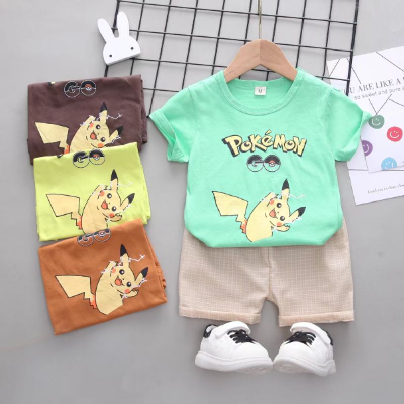 Setelan Anak Laki Laki Import ( KAOS + CELANA BAHAN ) 1-4 Tahun Setelan Anak Cowo Murah