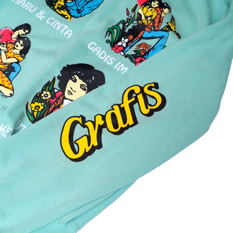 Kamengski - Grafis Nusantara Crewneck Aqua