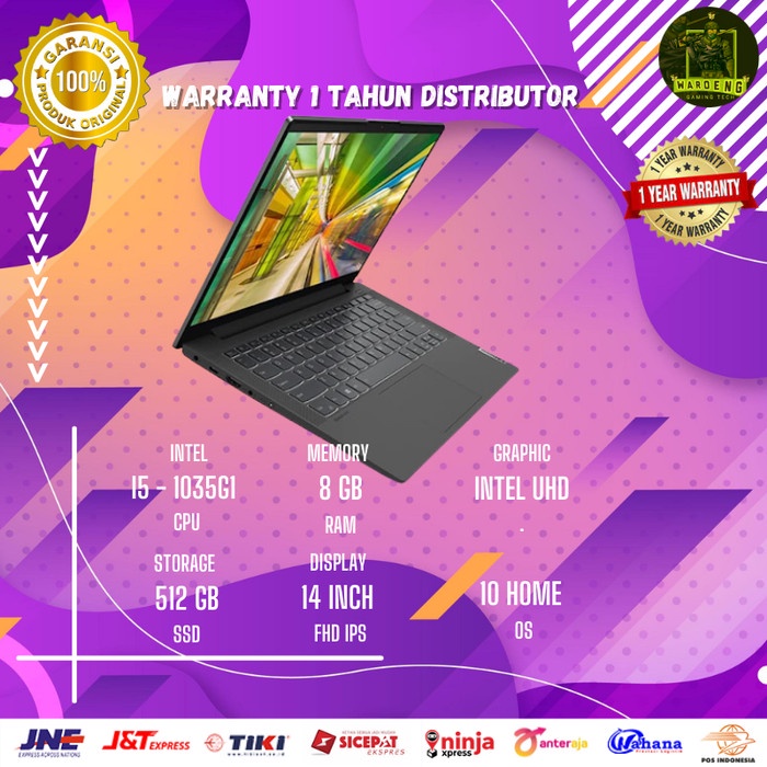 Laptop Lenovo Ideapad Slim 5 Core i5 1035g1 8gb Ssd 512gb