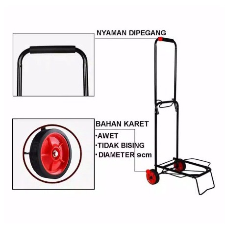 Trolley Troli BESI LIPAT Troley Roda Barang Galon Tabung Gas Trolly Troly