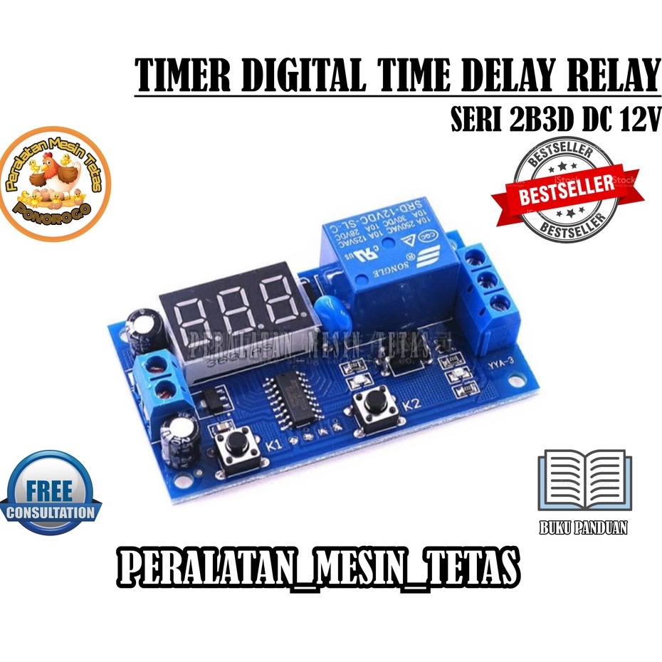 Digital Time Delay Relay Module 2B3D Timer Digital Mesin Tetas