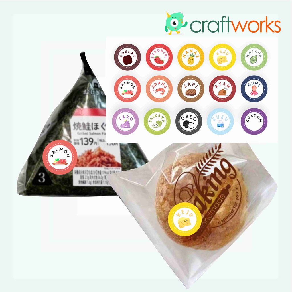 

STICKER PENANDA RASA KUE ROTI / MAKANAN - 2 CM isi 180 PCS