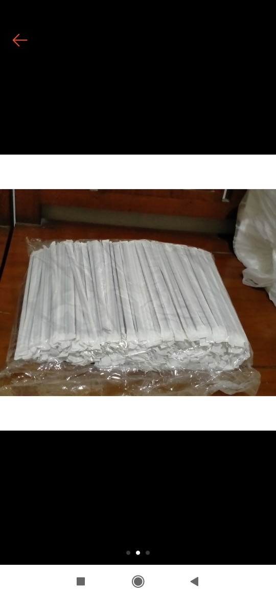 Murah! (isi 500) Sedotan Tekuk Hitam & Putih Steril Higienis Bungkus Kertas