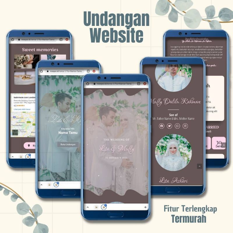 Undangan Digital Website Pernikahan | Pakai Foto Video/Tidak Proses Cepat | Undangan Pernikahan | Un