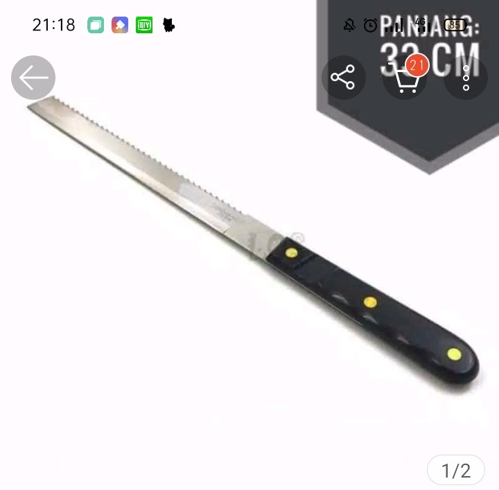 Pisau Roti Stainless Panjang / Pisau Dapur Masak 2 Fungsi