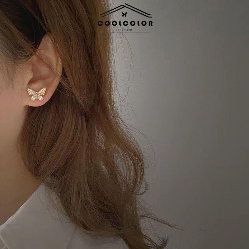 COD❤️anting kupu kupu panjang Earrings emas S925 anti karat Anting Rumbai Dewasa Gaya Korea Untuk Wanita Fashion Murah