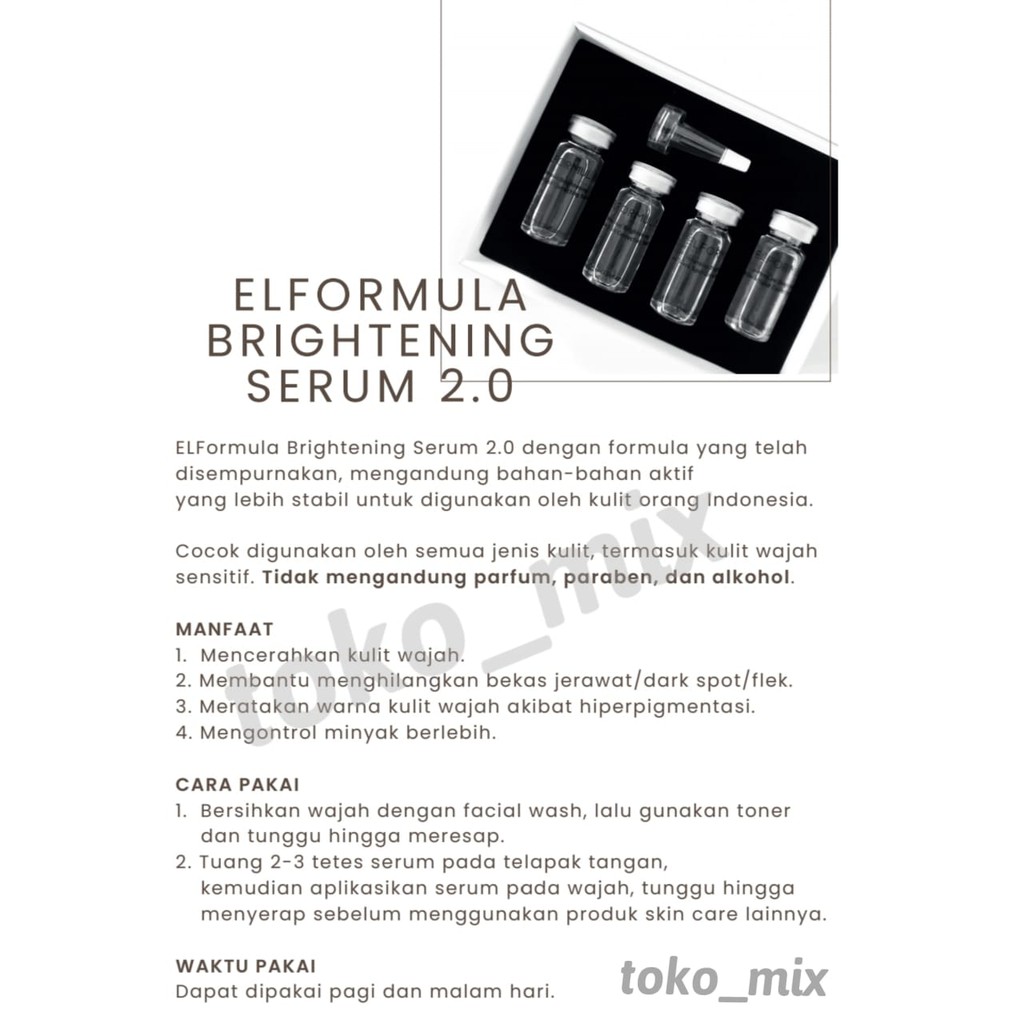 ELFORMULA INTENSIVE BRIGHTENING &amp; DARK SPOT CORRECTION SOLUTION  - ACNE RELIEF AND BLEMISH SOLUTION