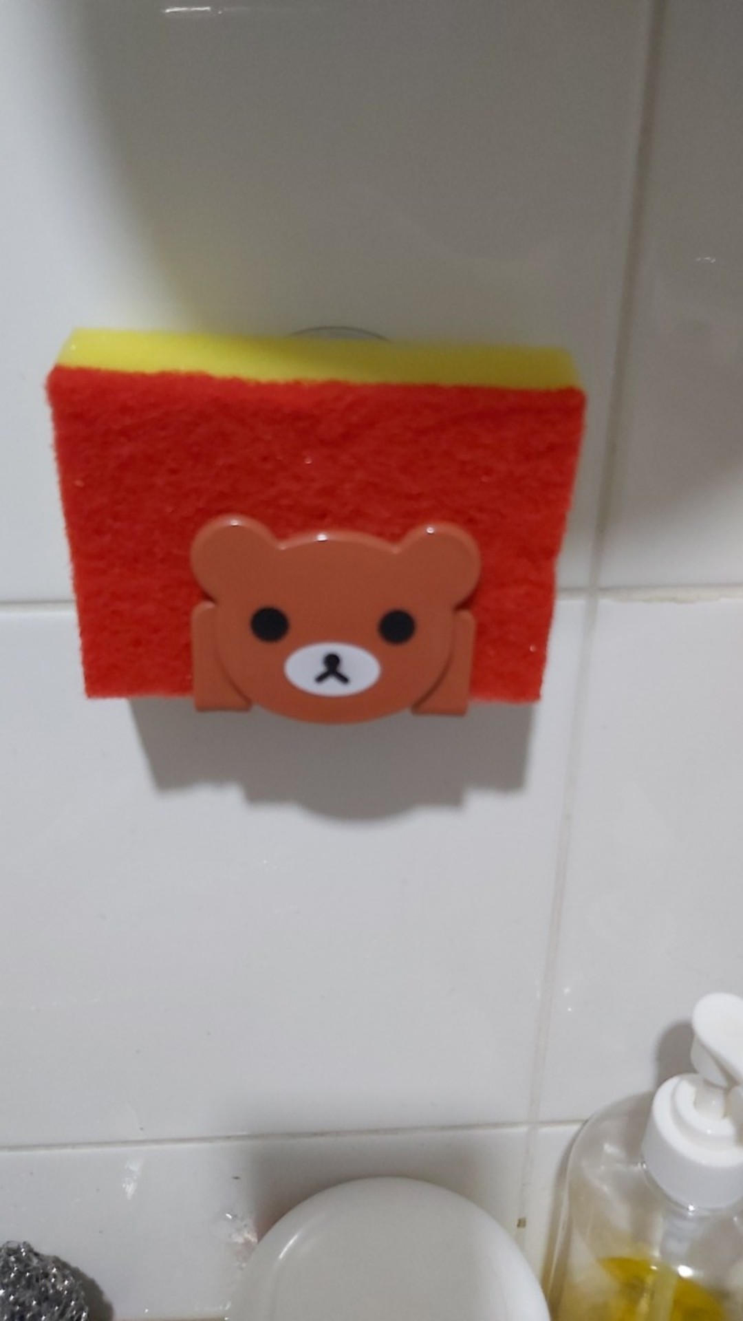 Gantungan Spon Spons Kartun + Pengait / Vacuum Kitchen Sponge Holder - X375