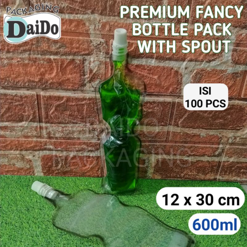 Isi 100 pcs FANCY PACK 600ml BOTOL PLASTIK FLEXIBEL KEMASAN MINUMAN JUS CAIR KPACK