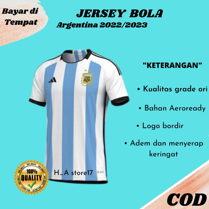 Jersey Timnas Argentina grande ORI kualitas terbaik terbaru kaos bola 2022
