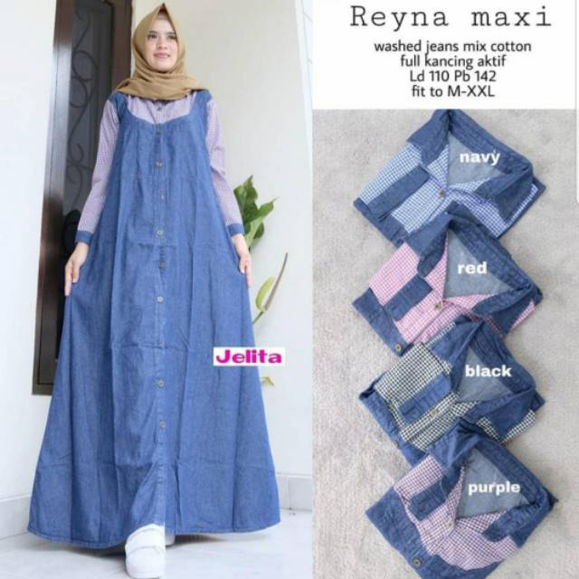 reyna maxy jeans kombinasi cotton