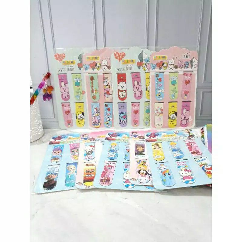 

Pembatas Buku Bookmark Magnet hologram BTS BT21 Mengkilat 2 Sisi Karakter Bagus Murah II APRIADI AKSESORIS II