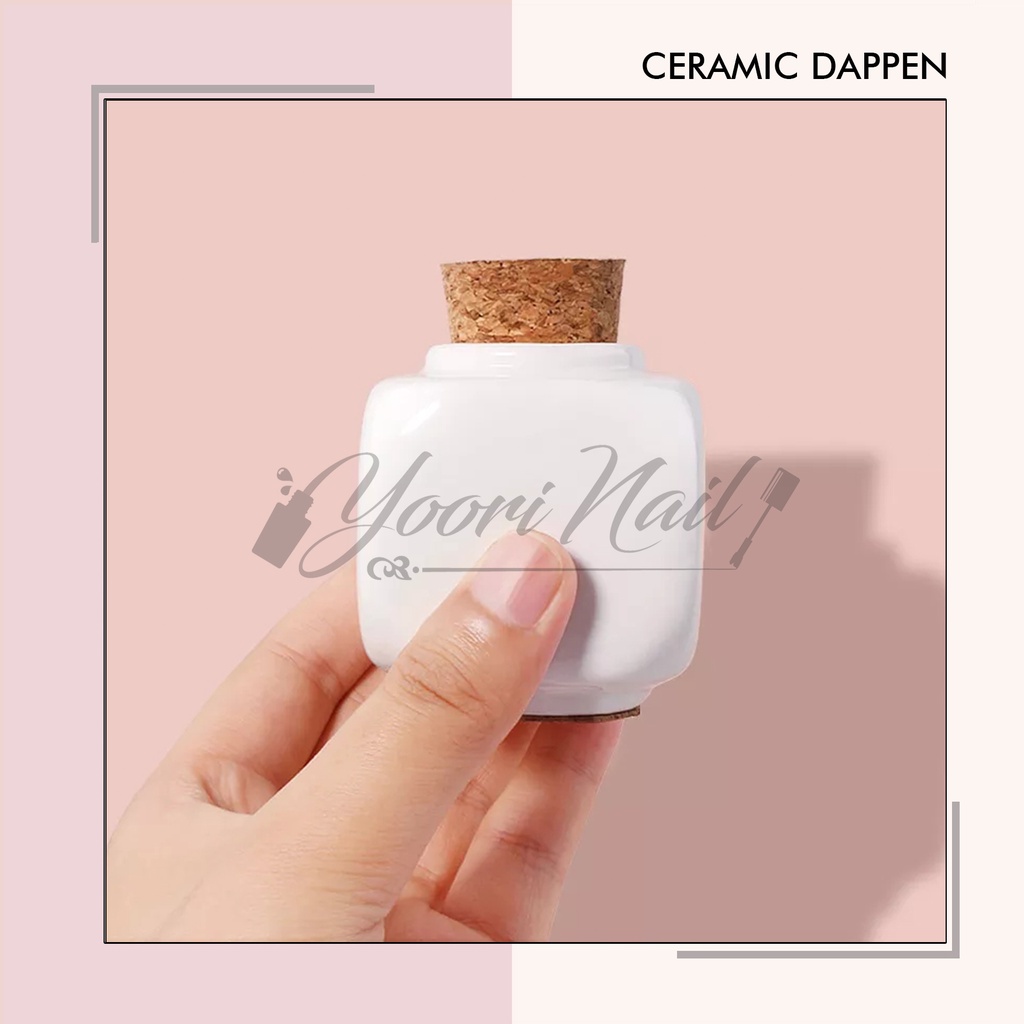 Ceramic dappen dish nail art liquid tempat cairan monomer