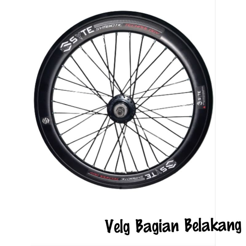 Wheelset Velg Sepasang Sepeda Ukuran 20 SYTE Alloy Hitam ST-D846 | High Quality