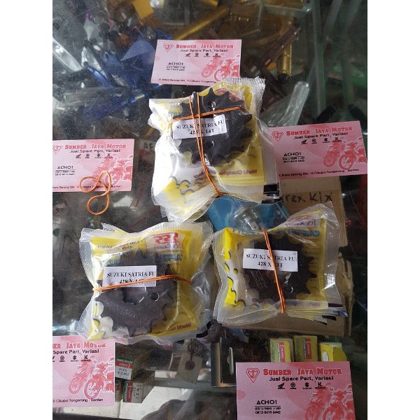 gear depan sss 428 ukuran 13,14,15 motor satria fu lama dan satria fu baru type 428 sss original