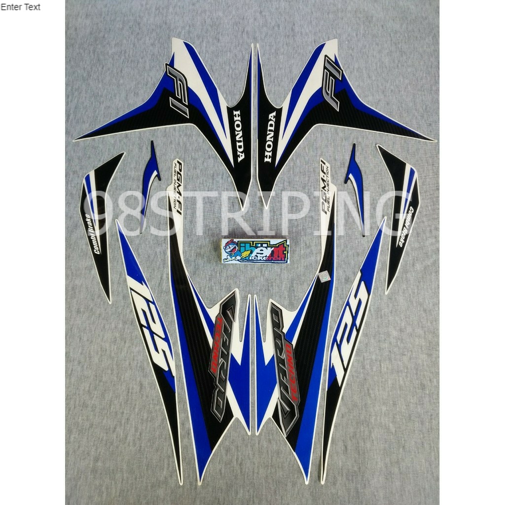 STIKER STRIPING LIS STANDAR ORI HONDA VARIO 125 F1 FI TECHNO BIRU TAHUN 2014