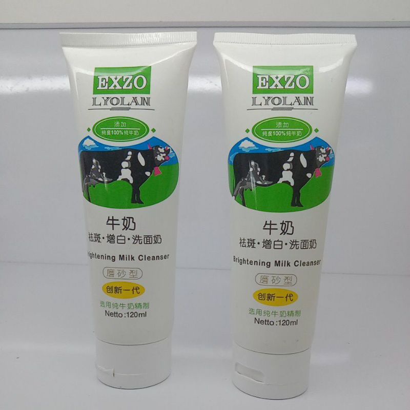 Exzo Lyolan Brightening Milk Cleanser/ Facial Wash Milk Cow's / sabun cuci muka susu sapi