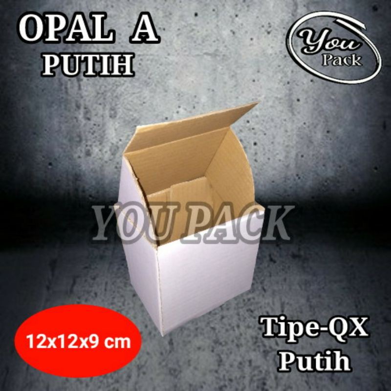 

KOTAK KARDUS OPAL A 12X12X9 CM TIPE-QX PUTIH POLOS DUS BOX PACKING
