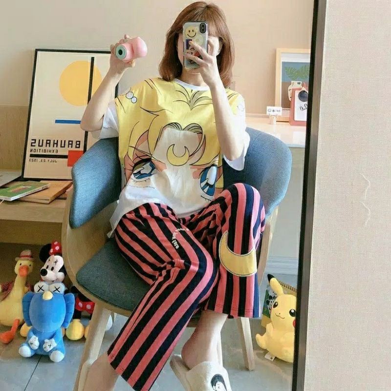 Piyama 67 Import Baju Tidur Sailormon Usagi Sailormoon Panjang Anak Perempuan Remaja Wanita