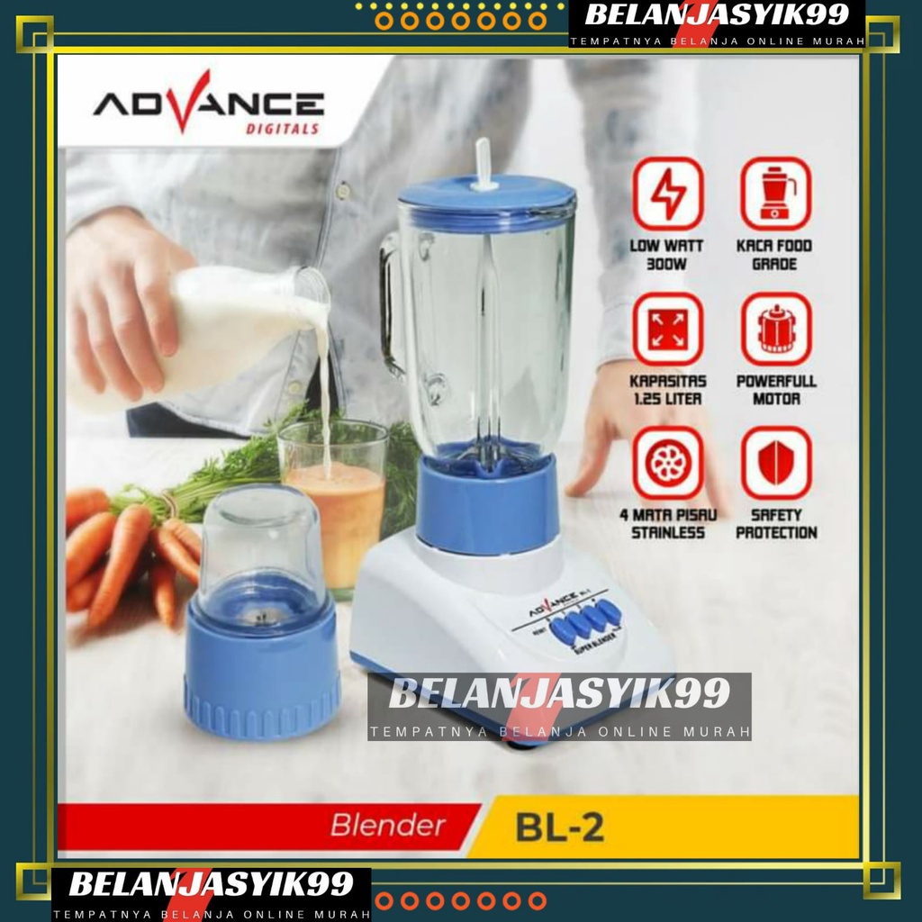 BLENDER ADVANCE BL2 / BLENDER LISTRIK ADVANCE BL-2 / BLENDER ADVANCE BL 2 BAHAN KACA 2IN1