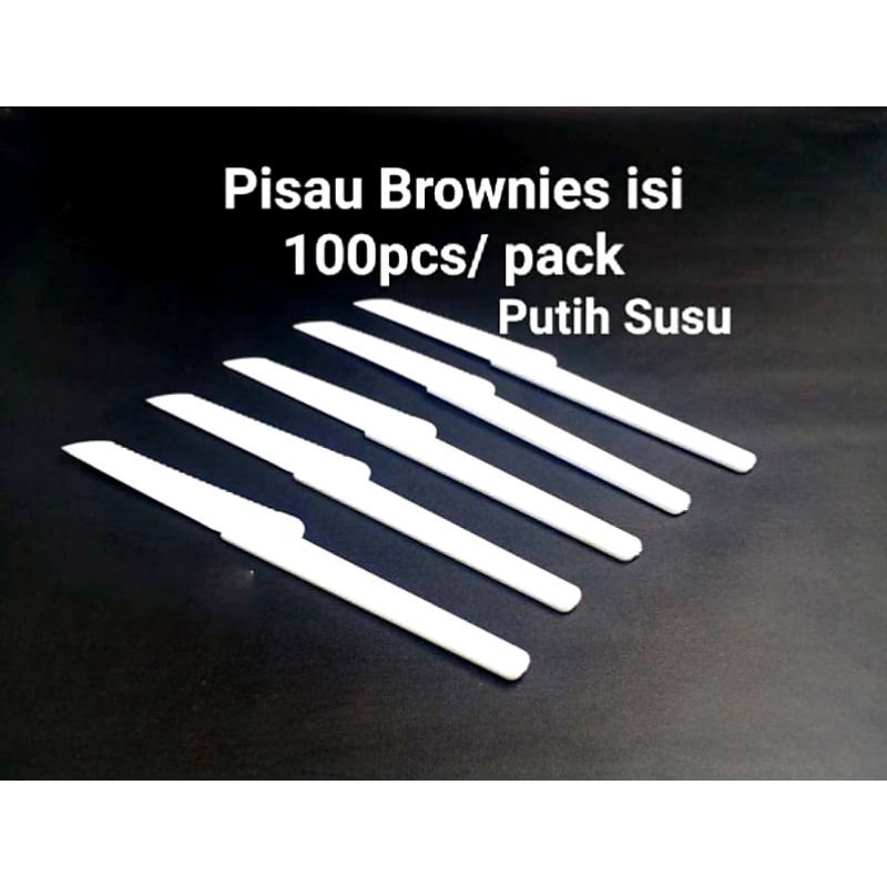 PISAU PLASTIK KUE BROWNIES KECIL PISAU ROTI CAKE PISAU PIZZA  ISI 100PCS