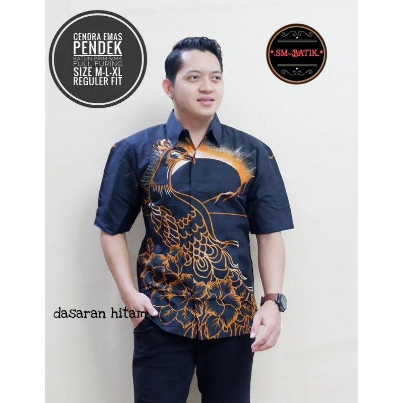 Kemeja Batik Lengan Pendek Terbaru Batik Lengan Pendek Lapis Furing CENDRA PENDEK