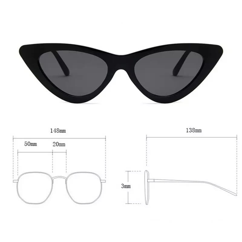 (27AN.ID) COD Kacamata Hitam KM85 Korean Ulzzang Triangle Vintage Cat Eye Sunglasses Women Men-3