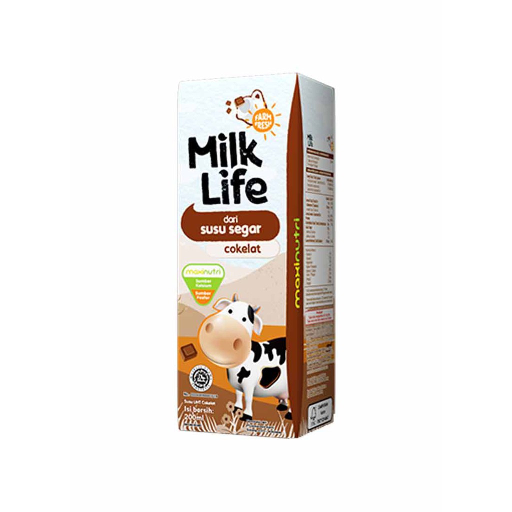 Susu Milk Life 200ML cokelat milk life  uht susu kotak 200 ml