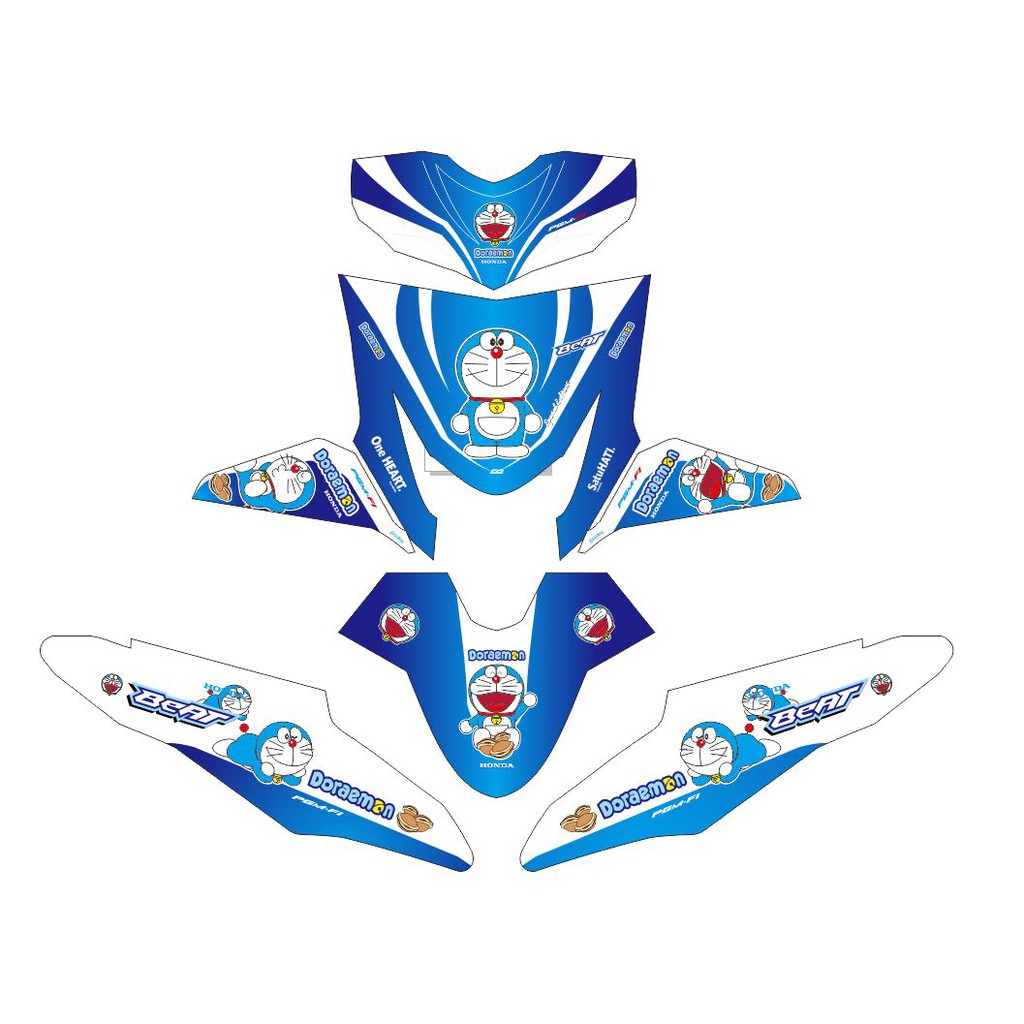 Decal Beat FI Full Body Stiker Full Body Motor Beat 2012 2013 2014 2015 2016  - Doraemon
