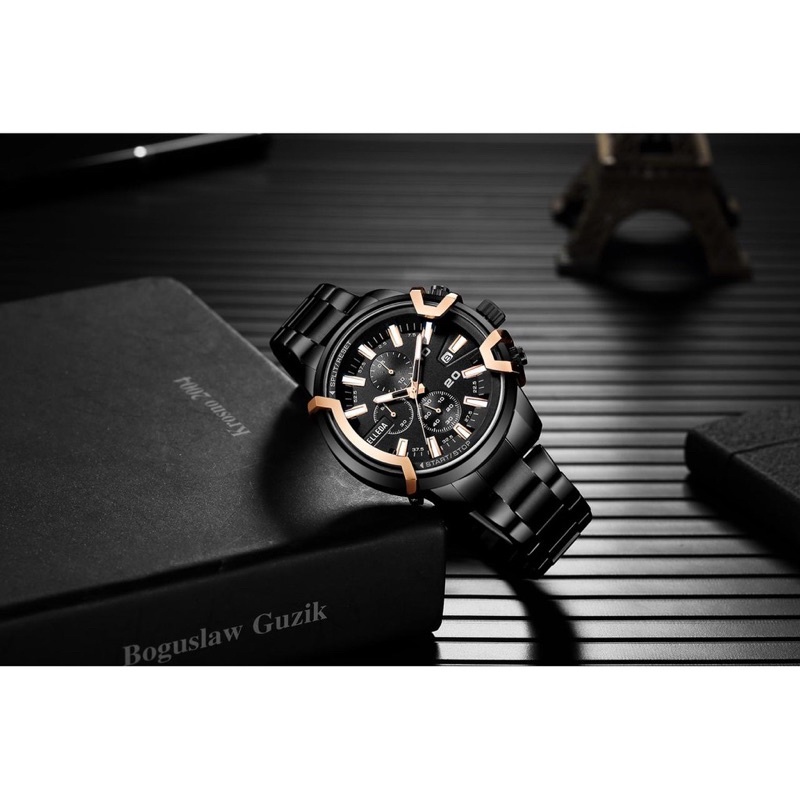 Jam Tangan Pria Original Belleda 9286 Crono Aktif Stainless Steel