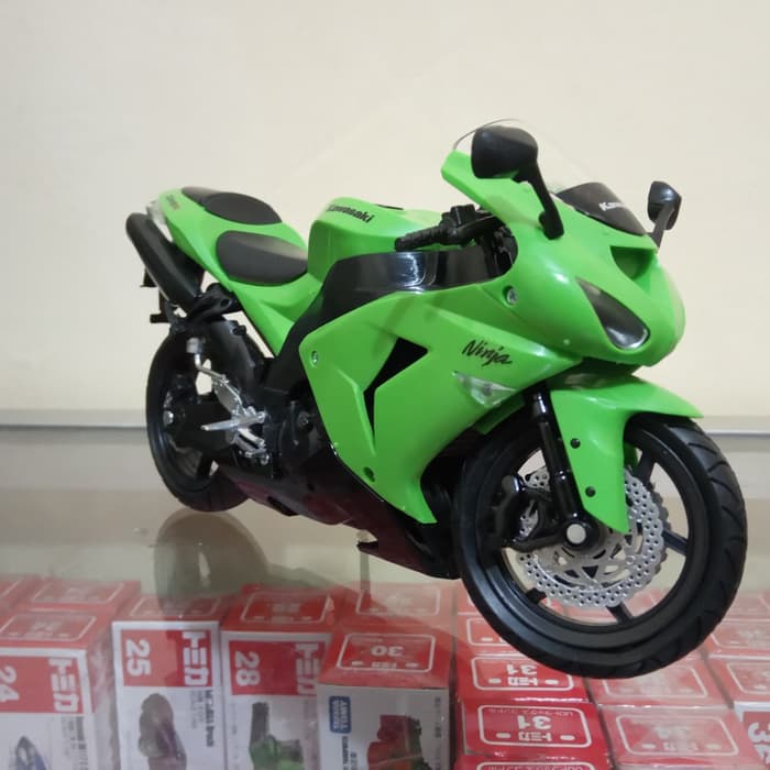 Diecast Kawasaki ZX-10R Miniatur motor ninja kawasaki sport balap