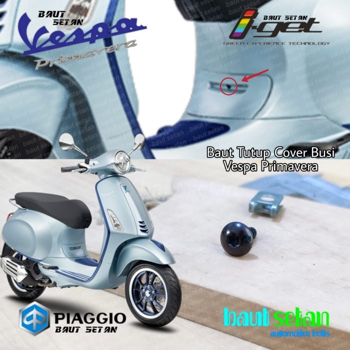 Baut Cover Tutup Busi Vespa Primavera 150 I-Get Non ABS