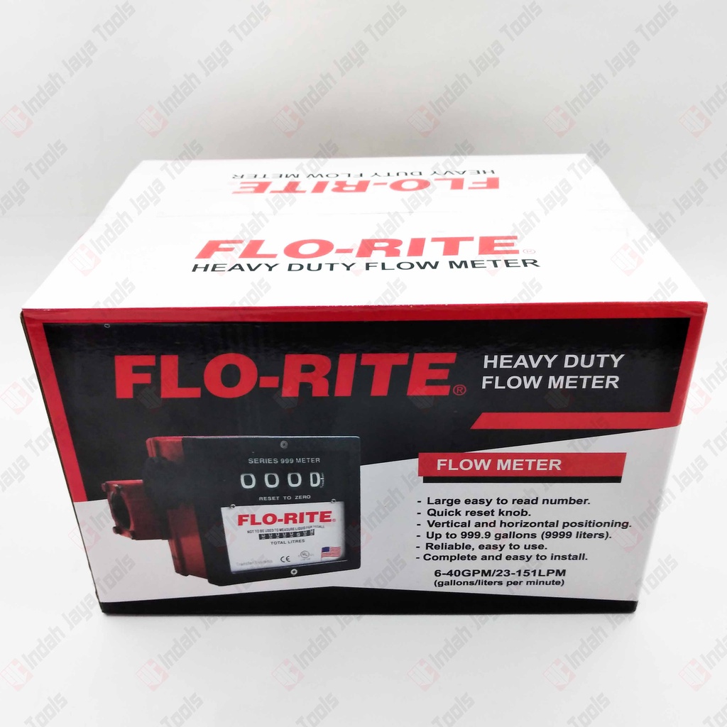FLO-RITE Flowmeter 4 Digit 1.5 Inch - Meteran Solar Flow Meter