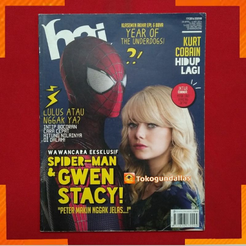 Majalah hai Tahun 2014 Cover Spiderman,Artikel Kurt Cobain Nirvana