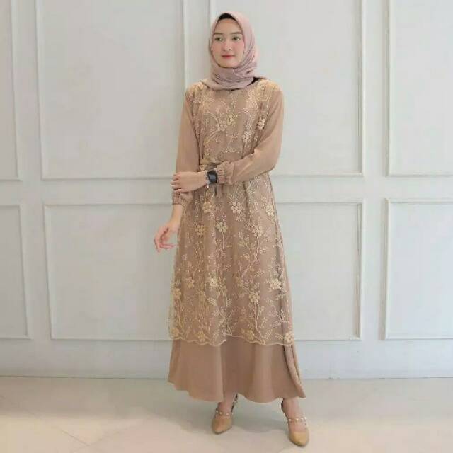 Dress Muslim Brukat Alma