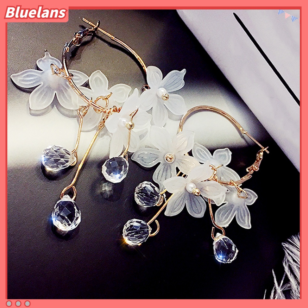 Bluelans Anting Juntai Bentuk Bunga Bahan Akrilik Untuk Wanita