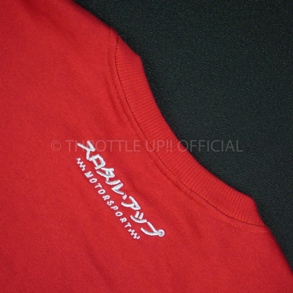 crew neck Sweater MERAH  - THROTTLE UP!! ORIGINAL