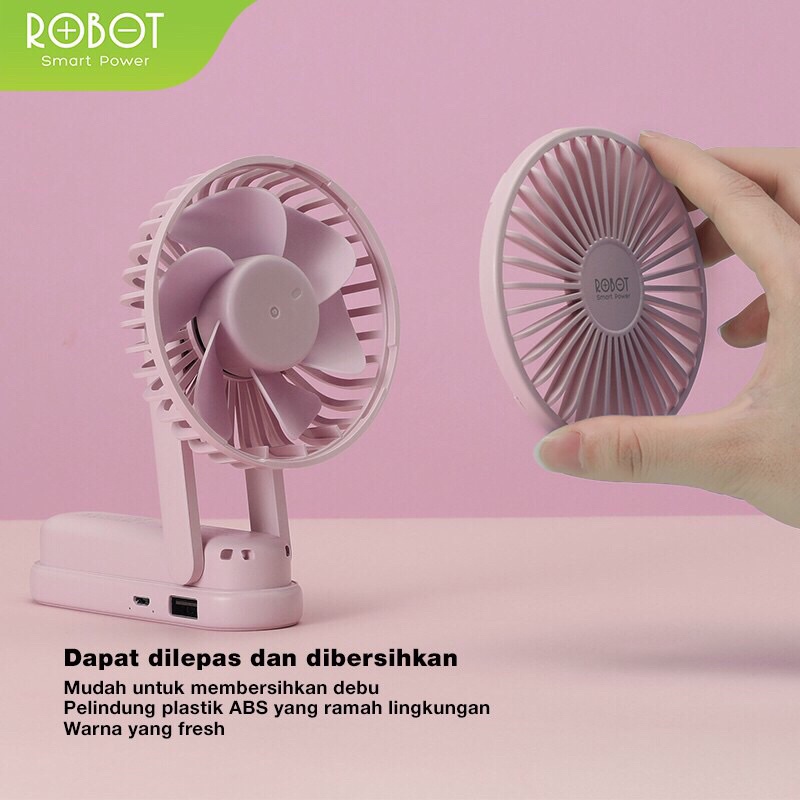 ROBOT RT-BF11 Portable Fan, Powerbank 2000mAh Mini Fan Kipas Angin Mini - Garansi Resmi 1 Tahun