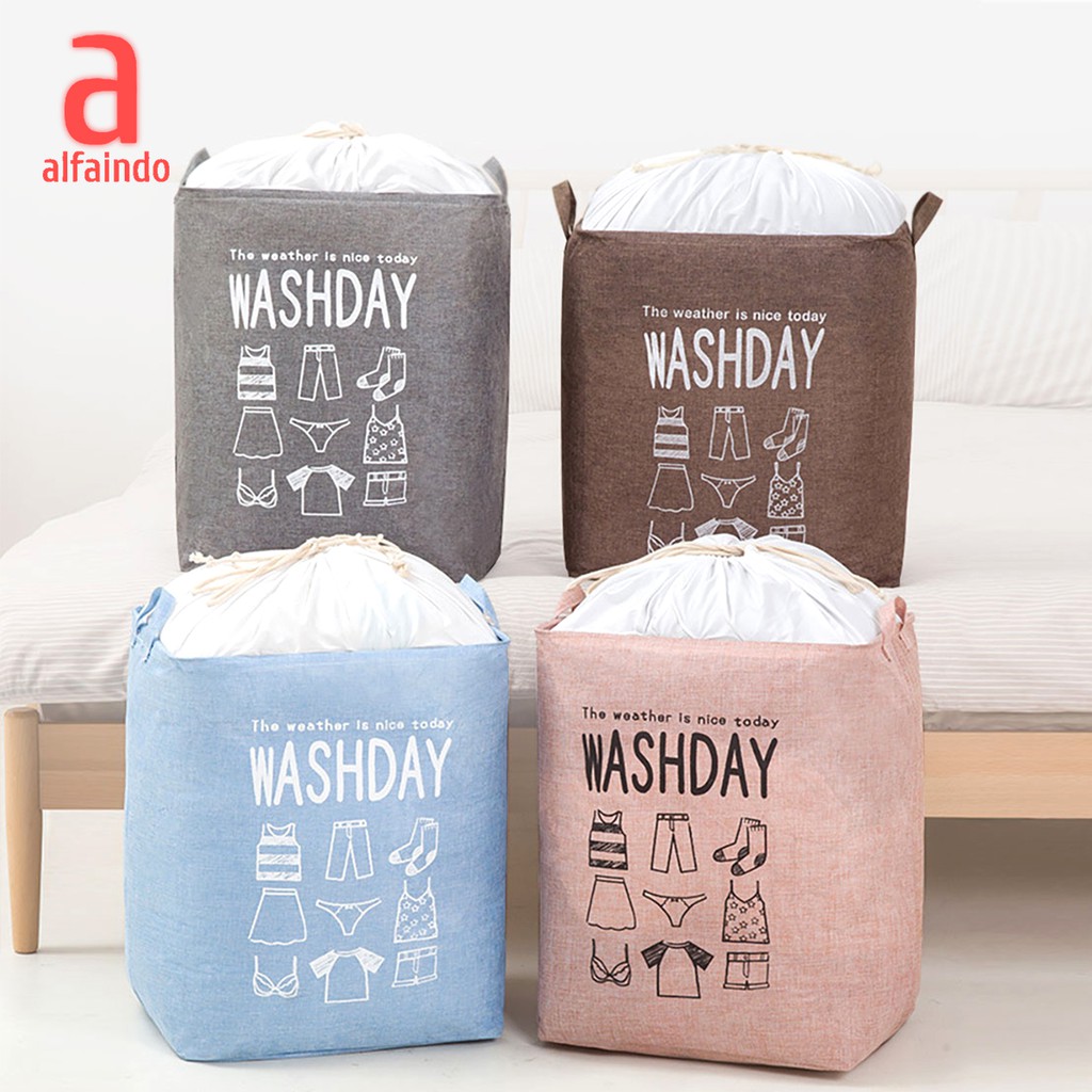 Alfaindo Keranjang Baju Kotor Cucian Keranjang Pakaian Laundry Basket KB016