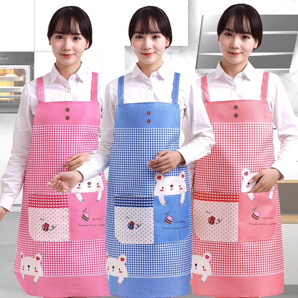 Apron Celemek Masak Barista Dapur Motif Beruang Waterproof CM010