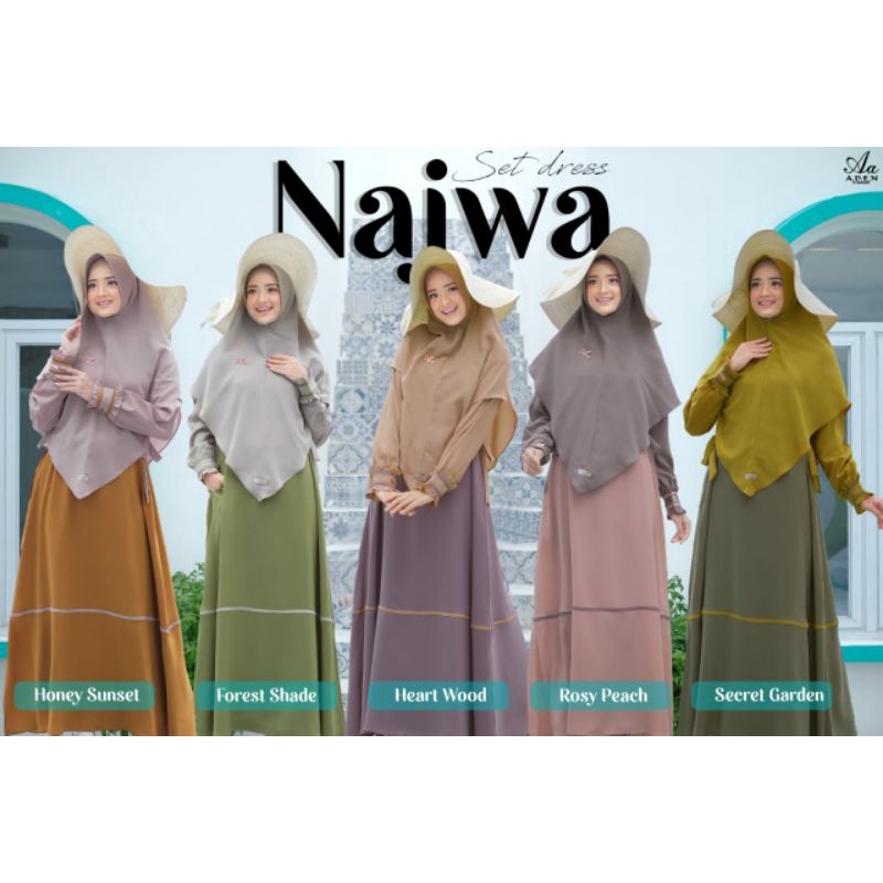 Gamis Najwa set by Aden hijab ready stok bukan PO( chat ketersediaan stok ya kak) reseller disc 10%