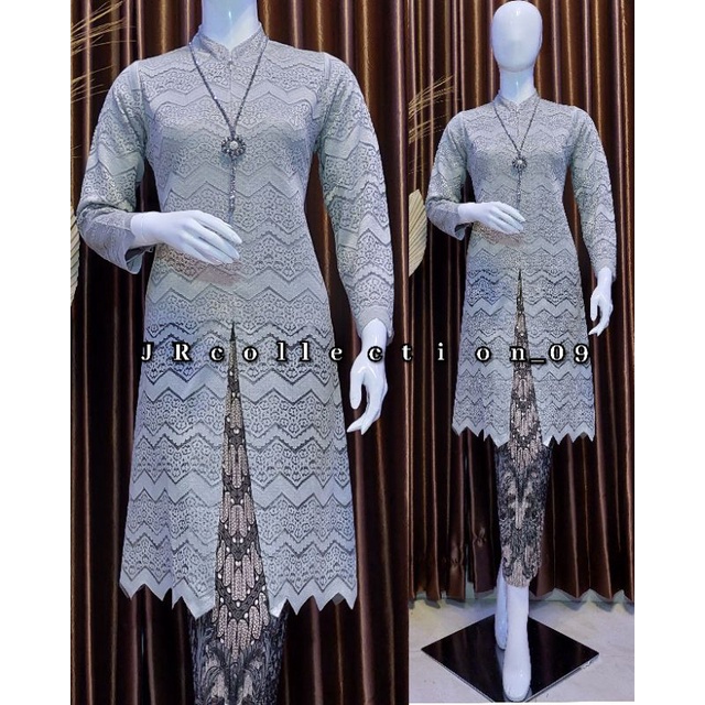 ( C O D ) Setelan Kebaya Tunik Brokat / Kebaya Retseting Depan BUSUI / Kebaya Modern / KEBAYA