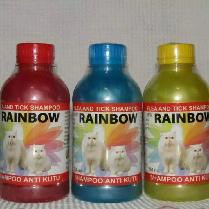 Shampoo Anti Kutu Kucing RAINBOW Cat 250ml Flea and Tick Shampo Sampo