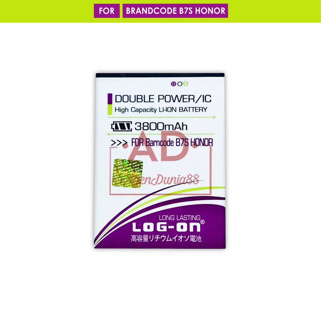 BATERAI BRANDCODE B7S HONOR - HUANGMI M5 ( KONEKTOR AGAK TENGAH ) LOG ON DOUBLE POWER BATTERY