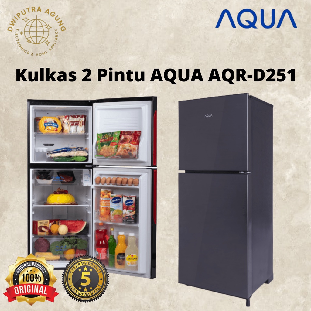 KULKAS AQUA 2 PINTU AQRD251 / LEMARI ES AQUA AQRD 251