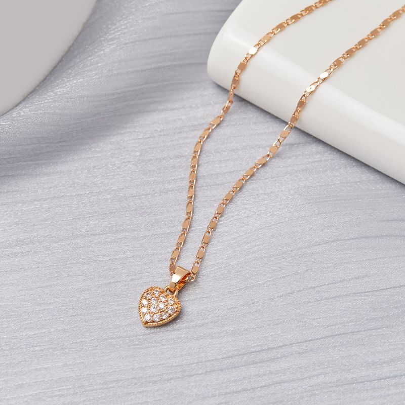Kalung Wanita Emas 18k Anti Karat Motif Liontin Love