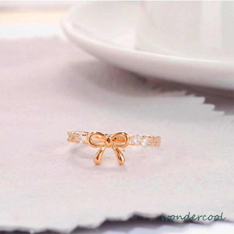 Cincin Desain Pita Hias Berlian Gaya Simple Untuk Wanita -Won