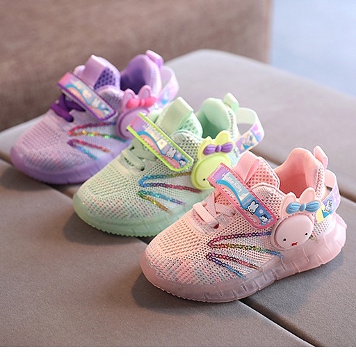 LED8-Sepatu Sport Anak Perempuan Casual Bayi Dengan Lampu LED