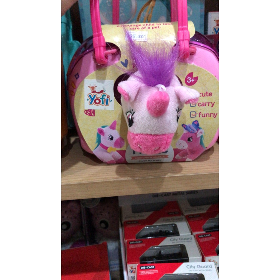 YOFI HORSE CARRY ANIMAL HAND BAG PLUSH PET DERIES (MAINAN ANAK PEREMPUAN)